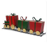 Christopher Knight Home® Iron Christmas Train Decor - Gift-Shaped Carriages - Durable Iron - Vibrant Colors - 47.00 x 11.10 x 17.25