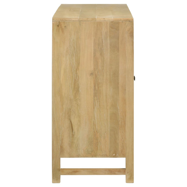 English Elm Ashton Solid Mango Wood Accent Cabinet with Woven Cane Doors and Brass Hardware B062P451992