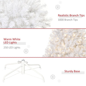 English Elm Homcom 6' Prelit Douglas Fir Christmas Tree With 250 Warm White Leds, 1000 Tips & Easy Setup W2225P229359