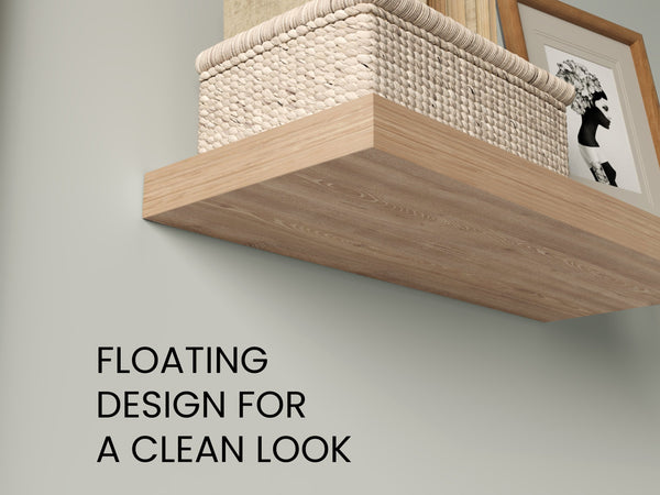 English Elm Floating Shelves - Modern Pine Finish, Set Of 2 For Stylish & Space-Saving Home Organization Solutions B097P250917