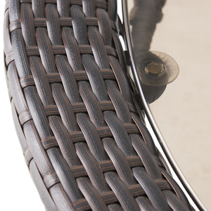 English Elm Christopher Knight Home® - FIGI 34in Glass Table Brown Multi with Tempered Glass Top, PE Wicker Basket Storage, Weatherproof Design 41679.00-1IRNKD