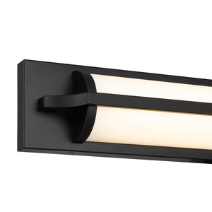 English Elm 24-inches Integrated Led Vanity Bar Light with Selectable Dimmer for Modern Bathrooms Black B370P444048