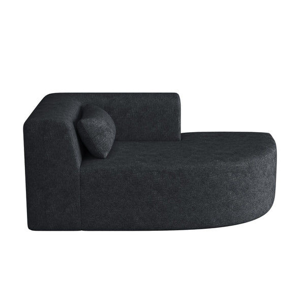 English Elm Upholstered Boucle Sofa with Lumbar Pillow Pocket Spring Seating for Living Room Black N719P250551B