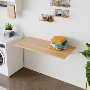 English Elm Laundry Wall-Mounted Folding Table - Space-Saving Work Surface For Home Office, Kitchen, And More! W3226P278935