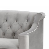 English Elm Ken 74" Upholstered Button Tufted Sofa, Opal Grey Velvet