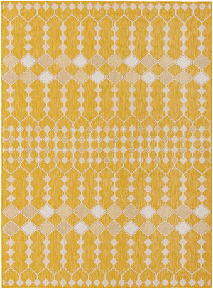 Unique Loom Outdoor Trellis Traliccio Machine Made Trellis Rug Yellow, Ivory 7' 10" x 11' 0"
