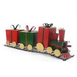 Christopher Knight Home® - Noble House - - Festive Iron Train Decor With Gift-Shaped Carriages