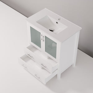 English Elm White Bath Vanity 30" W X 18.25" D – Modern Design With Soft-Close Doors & Durable Ceramic Top B2731P260419-GIGA