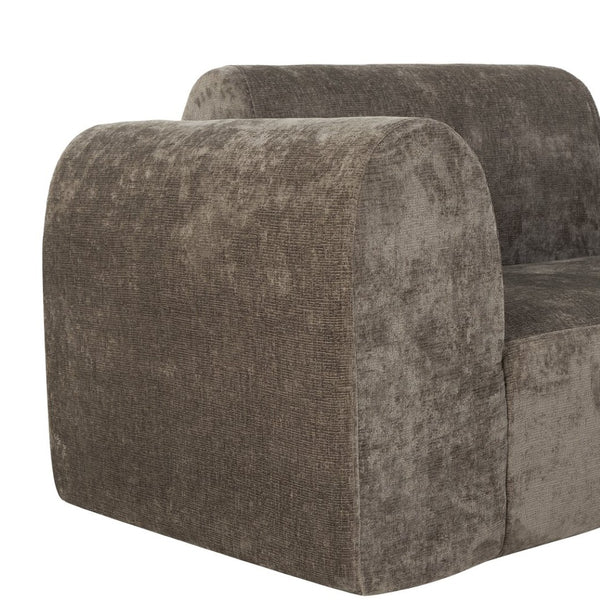 English Elm 140" Curved Sectional Sofa 3 Piece Lamb Wool Upholstered Retro Modern Living Room Set N767P277684D