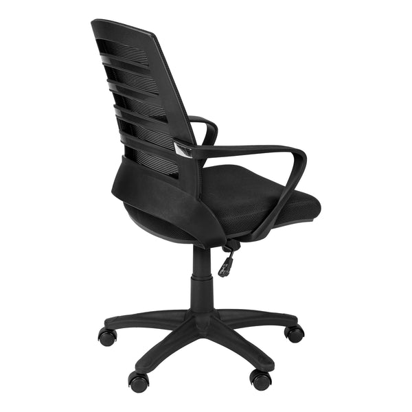 English Elm Office Mid-Back Chair with Breathable Mesh, Ergonomic Curved Support, Padded Wide Seat, Swivel and Height Adjust Black 26 L x 13 W x 24 H B2710P219652