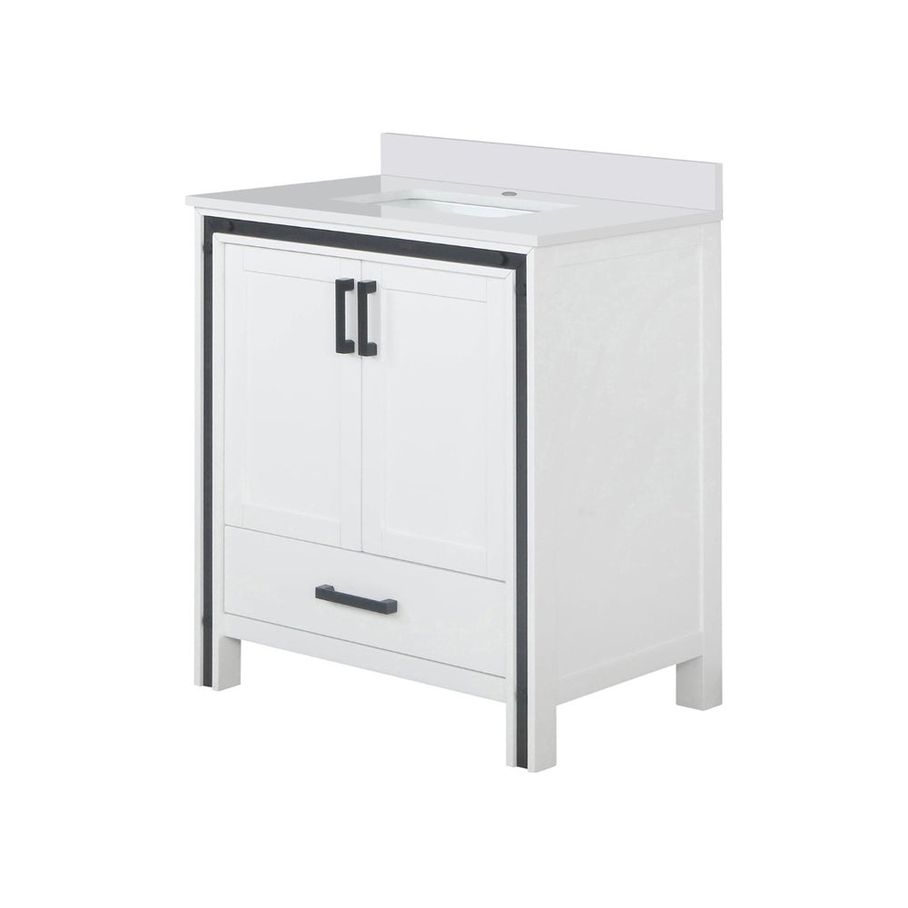 English Elm White Bath Vanity 30 In. W X 22 In. D With Durable Cultured Marble Top And Soft-Close Features B2731P260676-GIGA