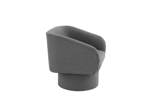 English Elm Classic Swivel Accent Chair with Linen-Like Upholstery, Modern Curved Design, Cozy Cushioning for Living Room Gray 31 L x 29 W x 20 H B011P281854