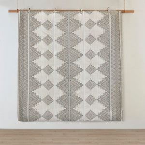 English Elm Full/Queen Boho Printed 4-Piece Duvet Cover Set with Chenille Trim, Geo Print, Throw Pillow Included - OEKO-TEX Certified B035P148371