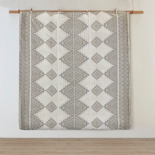 English Elm King/Cal Rustic Geometric 4-Piece Microfiber Duvet Cover Set with Chenille Trim & Throw Pillow, OEKO-TEX Certified B035P148372