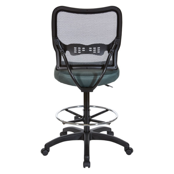 OSP Home Furnishings Deluxe Ergonomic Drafting Chair with Breathable Mesh Back and Pneumatic Height Adjustment Grey 13-37N20D-2M