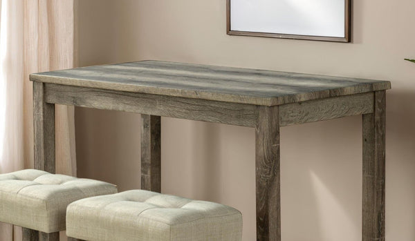 English Elm Modern Transitional Brown Counter Height Dining Set with Biscuit-Tufted Stools, 3pc Space-Saving Chic B011P302801