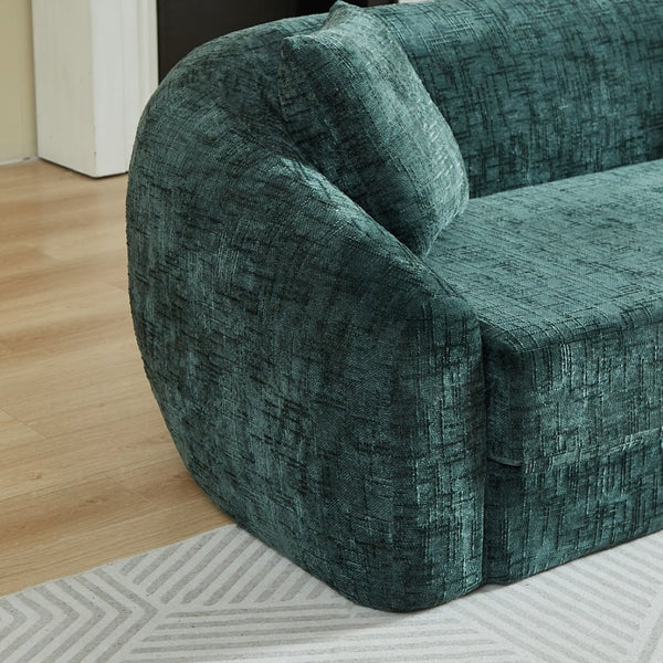 English Elm 87-inch Curved Chenille Convertible Sofa Sleeper with Pull-out Base for Apartment Living W3505P465317