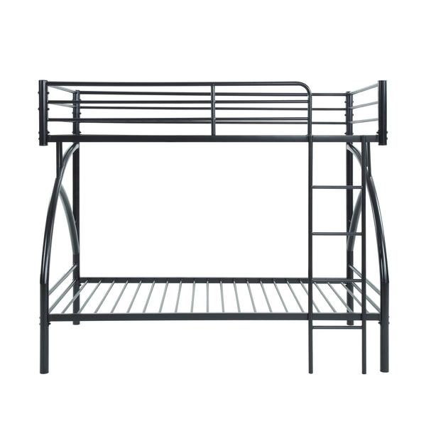 English Elm Black Metal Twin-Over-Twin Bunk Bed with Modern Lines, Sturdy Frame, Space-Saving Design for Kids Black 76.25 L x 45.25 W x 7.75 H B011P248589