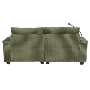 English Elm Swivel Barrel Accent Chair Chenille Tufted Round Club Seat for Living Room Lounge Green N719S002270F