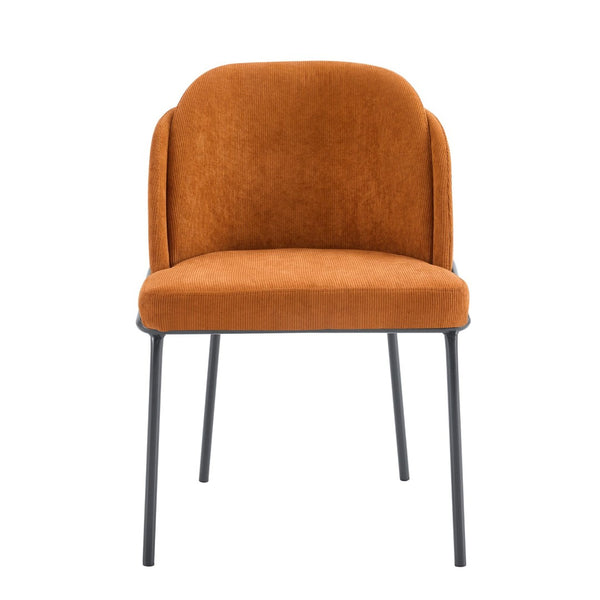 English Elm Set Set Of 2 Dining Chairs - Stylish Brown Upholstery With Black Legs For Comfort & Modern Decor W370P193939-GIGA