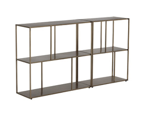 Sunpan Eiffel Low Bookcase - Stylish Iron Design with Anti-Tipping Kit for Modern Living and Office Spaces Medium - 34.75W x 12D x 31H