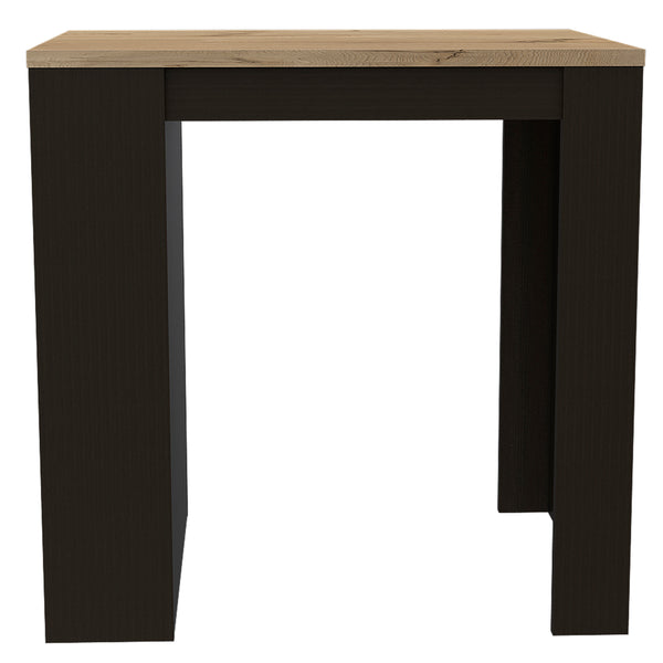 English Elm Kitchen Island Table With Two Legs And Three Stylish Side Shelves For Modern Storage Solutions B097S00132