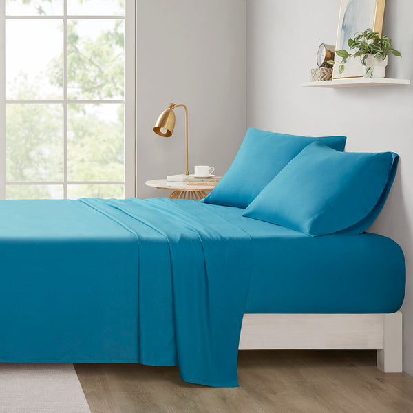 JLA Home Intelligent Design - All Season Soft Touch Sheet Set — Ultra-Soft Microfiber, Wrinkle-Resistant, OEKO-TEX Certified Comfort Teal ID20-1083