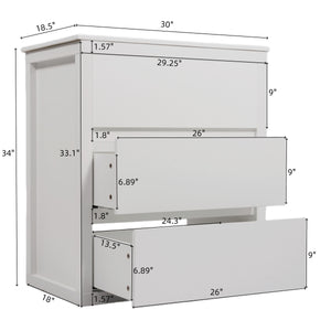 English Elm Christopher Knight Home® - 30" Bathroom Vanity with Ceramic Sink, 2 Soft-Close Full-Extension Drawers, Handle-Free 45° Design, Durable MDF White N817P280549W