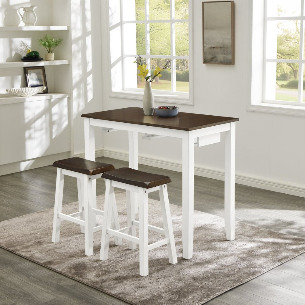 English Elm Bar Table and Stool Set Industrial Mdf Counter Height Dining for Game Room or Nook W487P331242