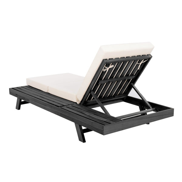 English Elm Lounge Chaise Outdoor Acacia Wood Slatted Frame with Water Resistant Cushion Resort Style N770P442B17C
