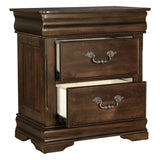 English Elm Classic Dark Cherry Finish Nightstand, Hidden Drawer, Traditional Bedroom Furniture 1 Piece Bedside Table