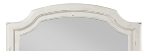 English Elm Jaqueline Ornate Resin Frame Wall Mirror with Beveled Glass and Antique White Finish B2726P453244