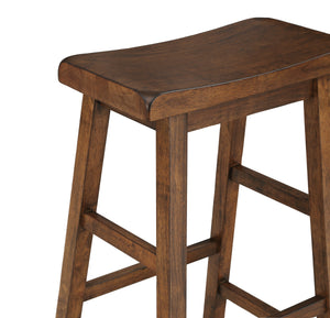 OSP Home Furnishings Tulsa 29" Saddle Stool - Set of 2 Wood Tone