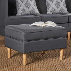 Christopher Knight Home® - Noble House - Milton Mid Century Modern Dark Grey Fabric Ottoman