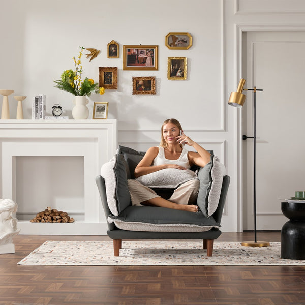 English Elm Modern Chenille Oversized Armchair - Plush Accent Chair For Cozy Living Room, Bedroom & Study W2997P236168