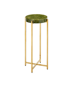 Currey & Company Rina Teal Drinks Table – Elegant Artisan Crafted Design With Stunning Organic Pattern And Metal Frame Natural Composite ,Stainless Steel 4000-0228-currey-company