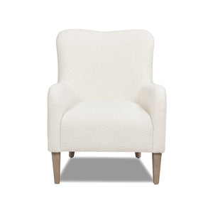 English Elm Jennifer Taylor Home - Nimbus 27.5" Curved Accent Chair Ivory Bouclé — Cozy Faux Sheepskin Upholstery, Tapered Wood Legs B2719P238256