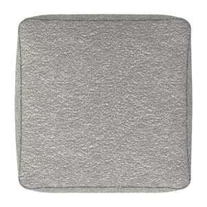 English Elm Chantal Boucle Square Pouf Handcrafted Cotton Accent Footrest for Modern Living Rooms Light Gray B136P427585