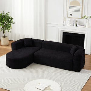 English Elm [video]109.4" Chenille Cloud Sectional Modular L-shape Sofa with Foam Cushion Support W3505S00050