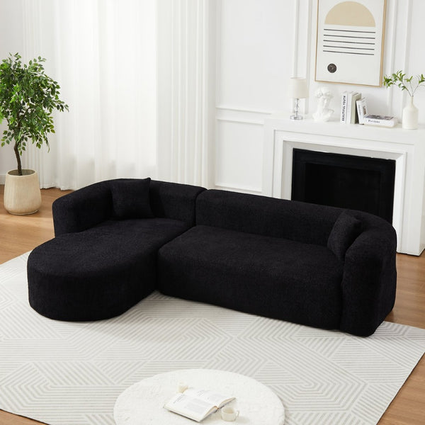 English Elm [video]109.4" Chenille Cloud Sectional Modular L-shape Sofa with Foam Cushion Support W3505S00050