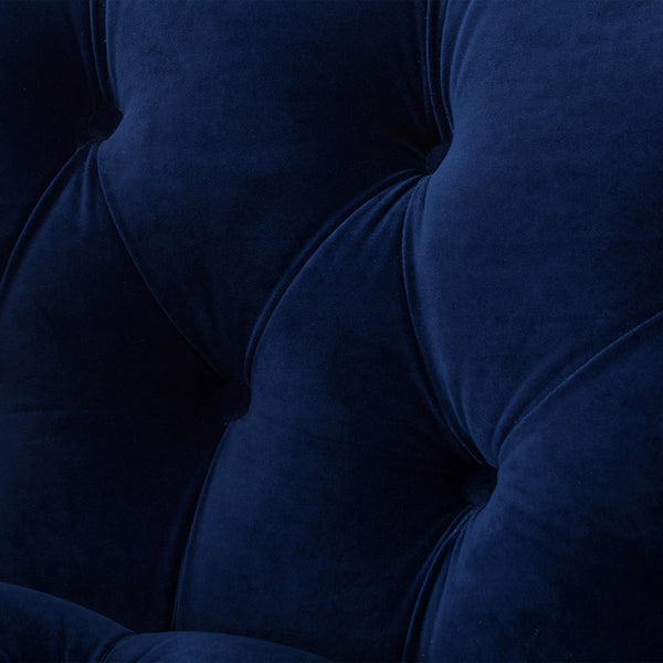 English Elm Jennifer Taylor Home - La La Rosa Victorian Tufted Upholstered Accent Chair in Luxe Velvet with Nailhead Trim and Support Navy Blue B2719P238179