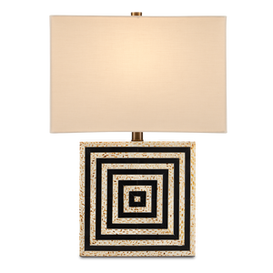 Taurus Table Lamp - Handcrafted Artisanal Design with Ivory and Black Finish for Modern Spaces