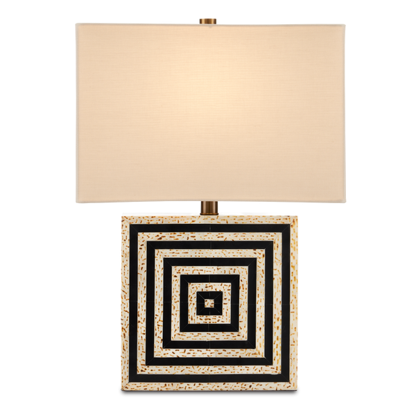 Taurus Table Lamp - Handcrafted Artisanal Design with Ivory and Black Finish for Modern Spaces