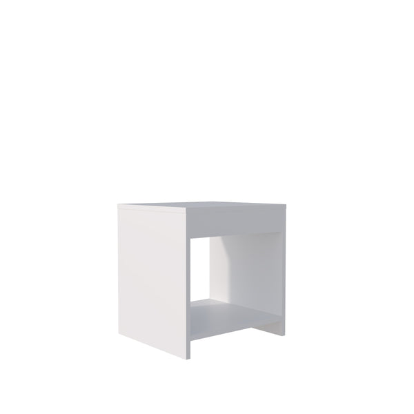 English Elm Nightstand Elaine Modern White Engineered Wood Bedside Table with Spacious Lower Shelf for Storage B092P245423