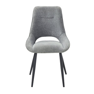 English Elm Modern Gray Velvet Dining Chairs Set of 2 – Plush Upholstered Side Chairs, Black Metal Legs, 22"x36.5" Comfort B011P321300
