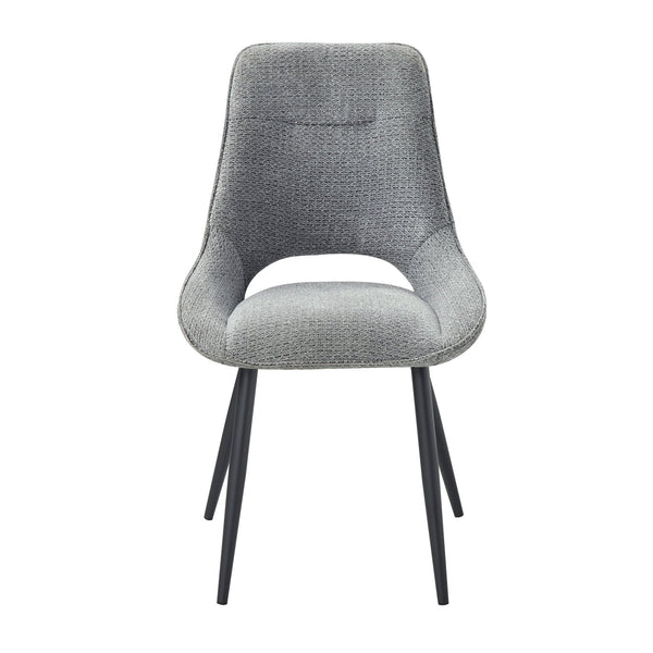 English Elm Modern Gray Velvet Dining Chairs Set of 2 – Plush Upholstered Side Chairs, Black Metal Legs, 22"x36.5" Comfort B011P321300