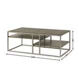 English Elm Padena Metal Frame Wood Living Room Coffee Table With Shelf