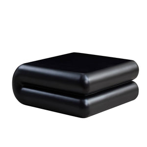 English Elm New Sculptural Fiberglass Coffee Table Low Profile Square Geometric Living Room Accent Black W2085P374161