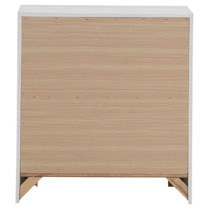 English Elm Brantford Barrel 2-Drawer Nightstand with Rustic Barrel Finish, Matte Bronze Handles, Ample Storage White B062P344907
