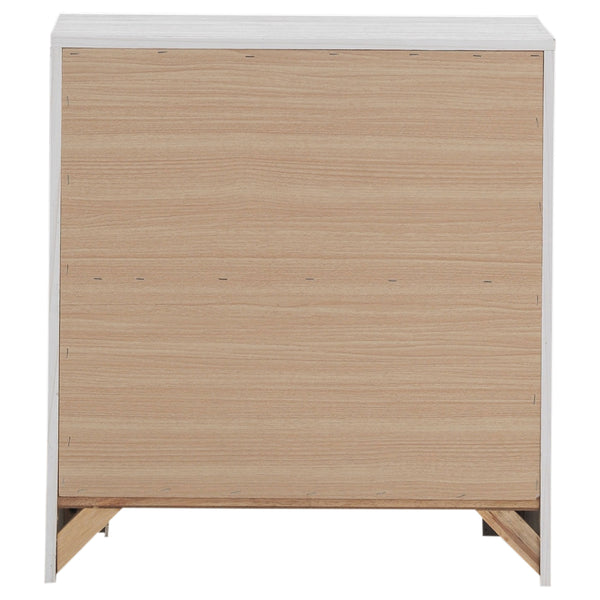 English Elm Brantford Barrel 2-Drawer Nightstand with Rustic Barrel Finish, Matte Bronze Handles, Ample Storage White B062P344907